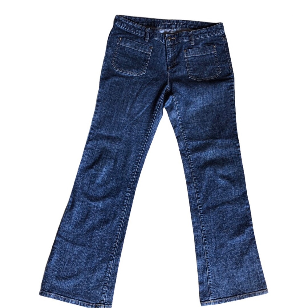 Michael Kors 10 Mid Rise MK Horsebit Flare Bootcut Stretch Medium Jeans Denim